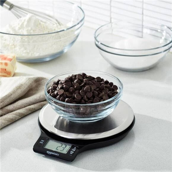 Digital Kitchen Scale with LCD Display Batteries Weighs up to 11 Stainless Steel - Picture 4 of 5